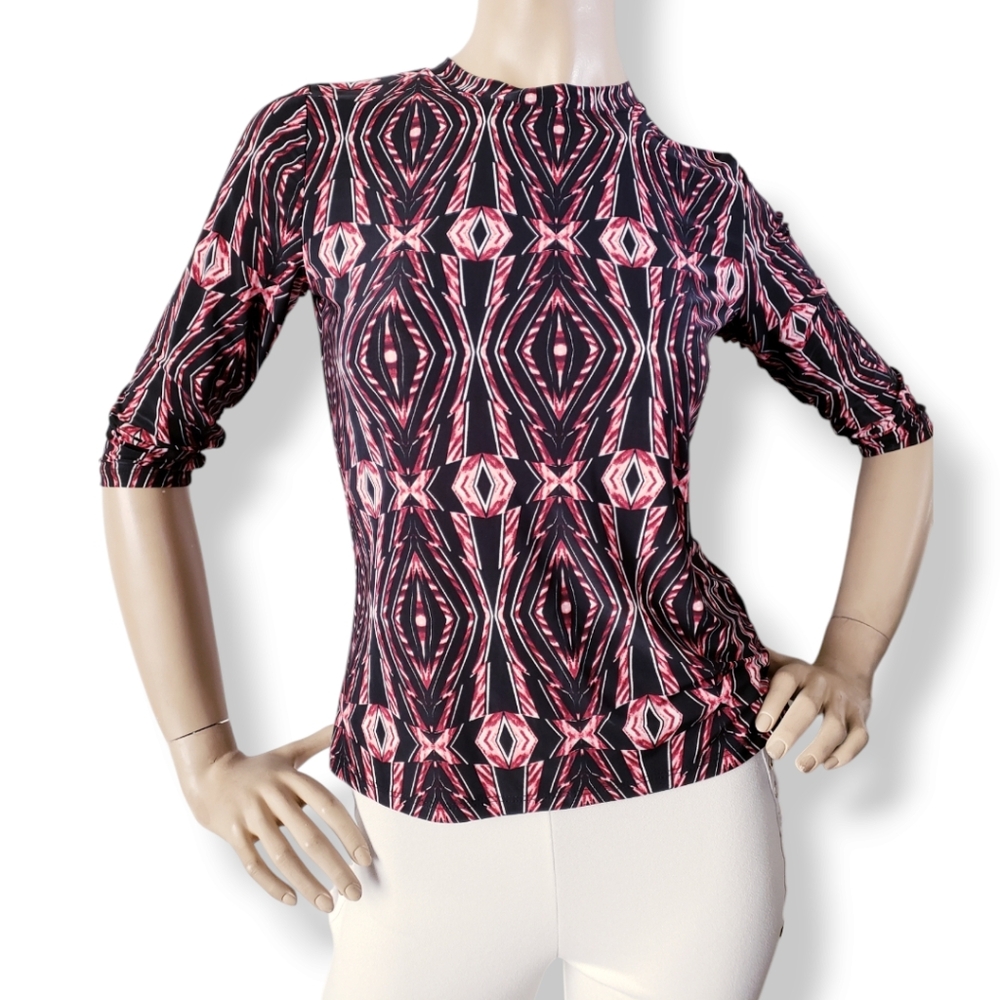 Red & Black Abstract Top Size Medium by ZiZi-Ti